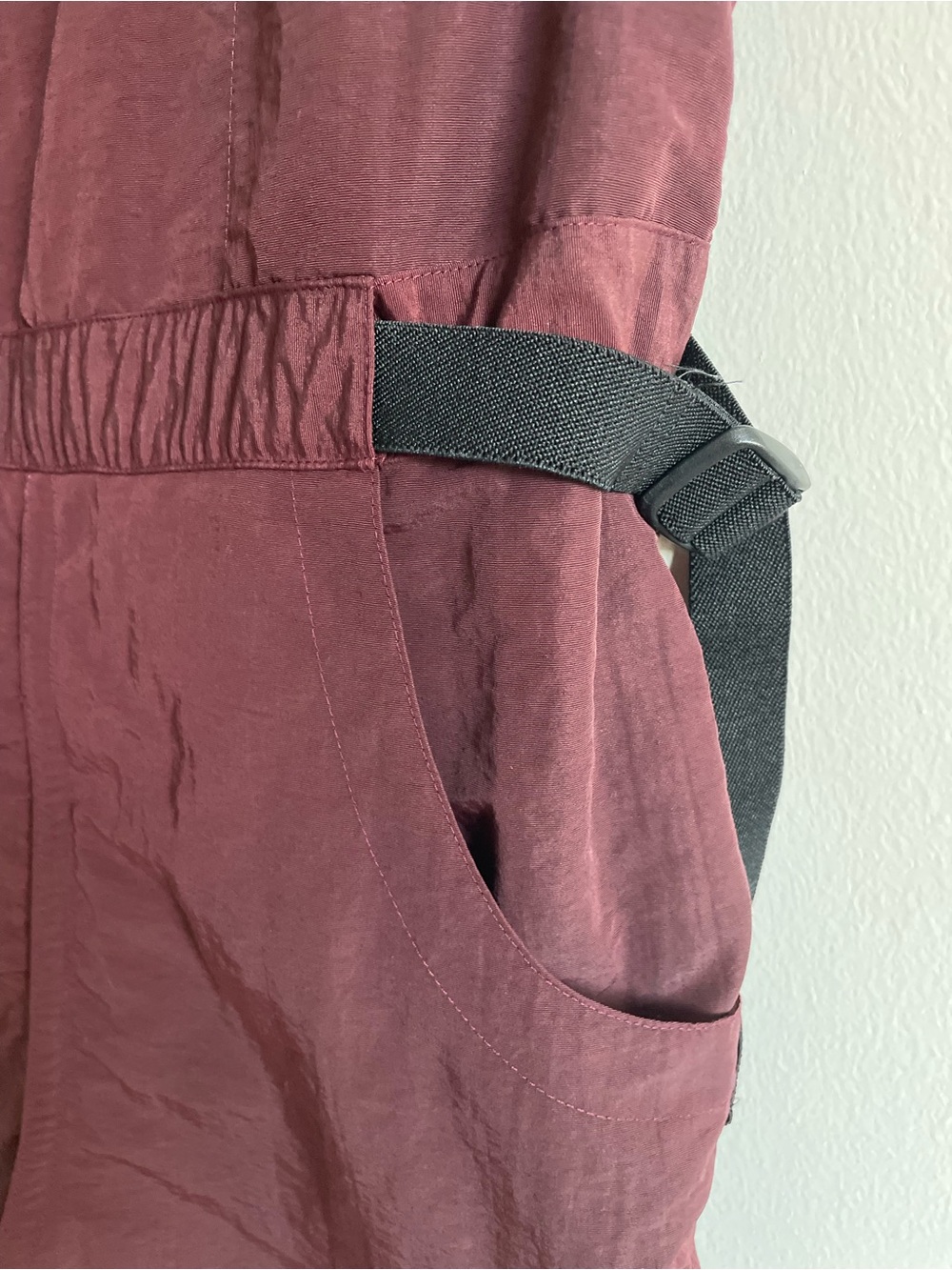 Teva Riveralls Burgundy Rare Vintage 90s Short Overalls Hiking Gorpcore M - Picture 4 of 8
